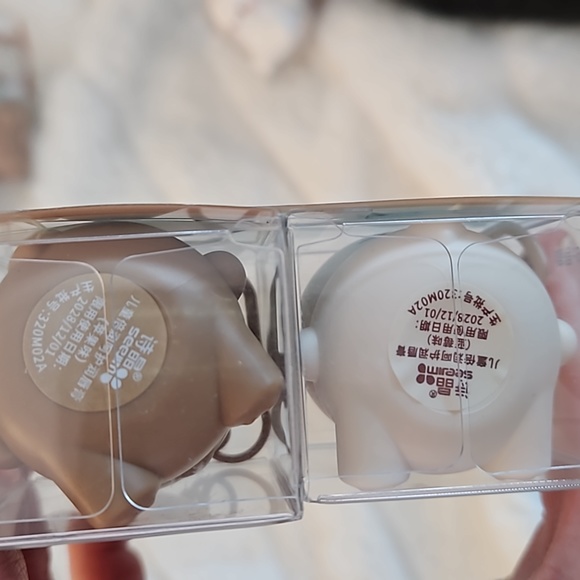 Milk & Mocha Teddy Bear Keychain Chapstick Lip gloss Set - Picture 3 of 8